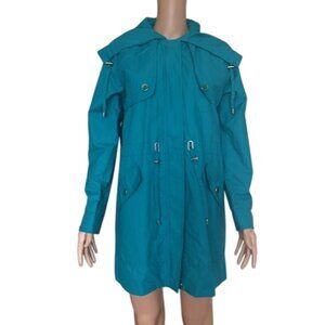 KENNETH COLE REACTION Women's  Hooded Turquoise Coat/Jacket Size S **NWT**